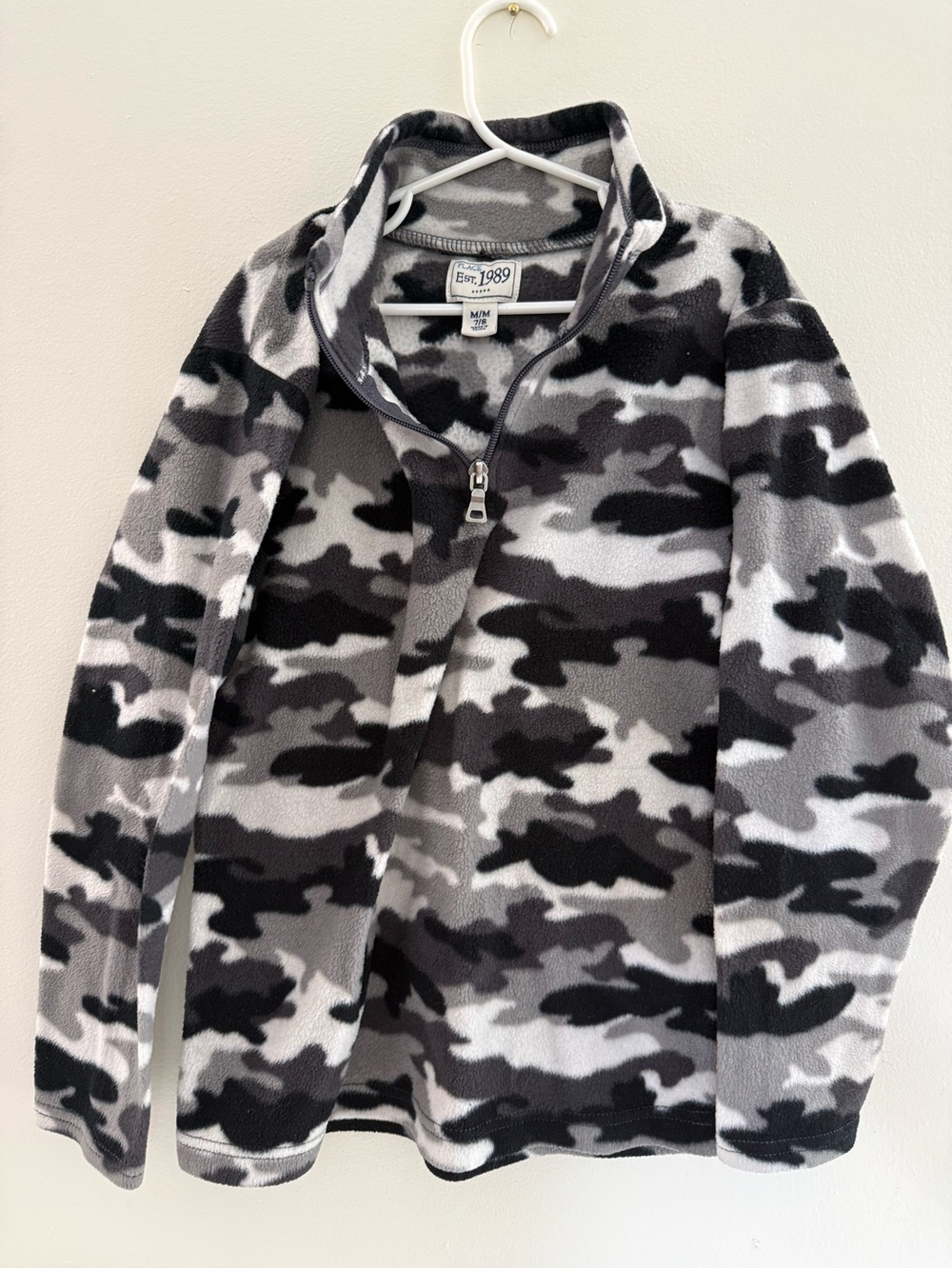 The Children's Place Black & Gray Camo Half-Zip Fleece